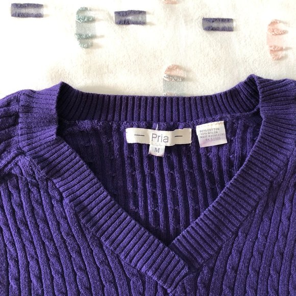 Purple cotton-blend sweater - Picture 3 of 10